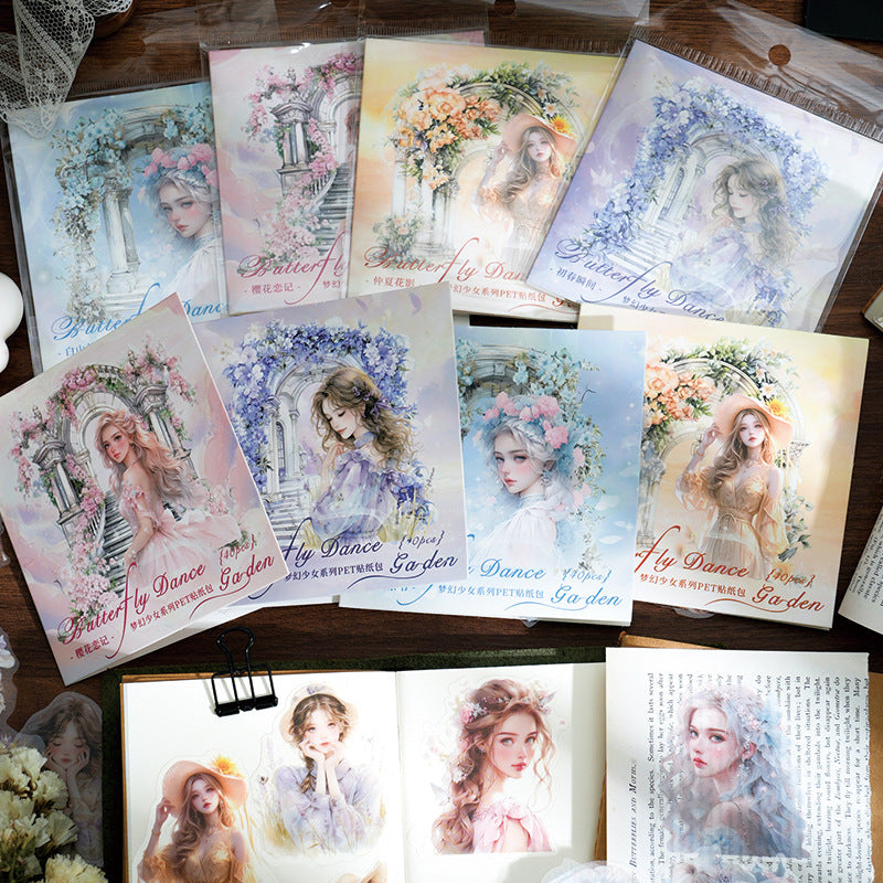 30 Pcs PET Girl Stickers MHSN