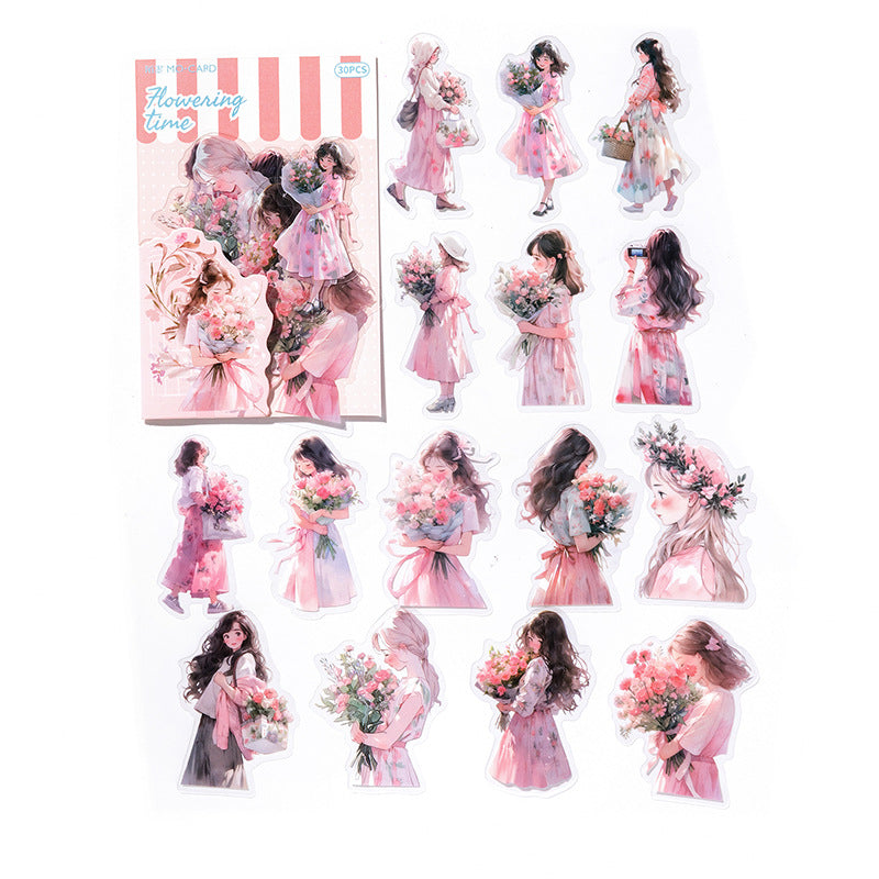 30 Pcs PET Girl Stickers WRBS