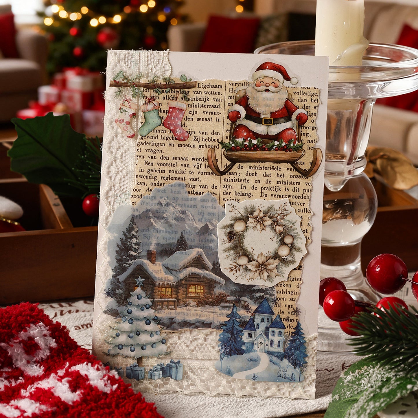 6 Sheets Snow Christmas PET Stickers XYSG