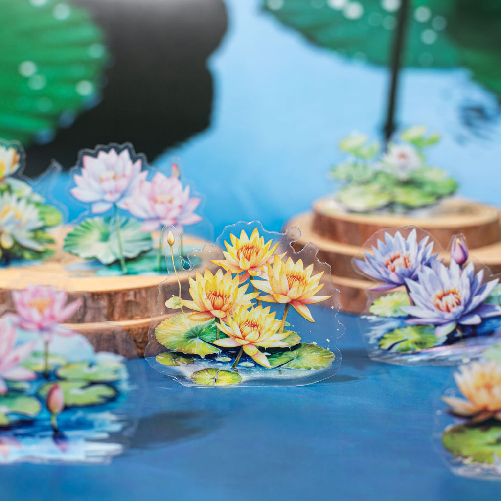 1 Roll Lotus Flower PET Stickers Tape XRHT