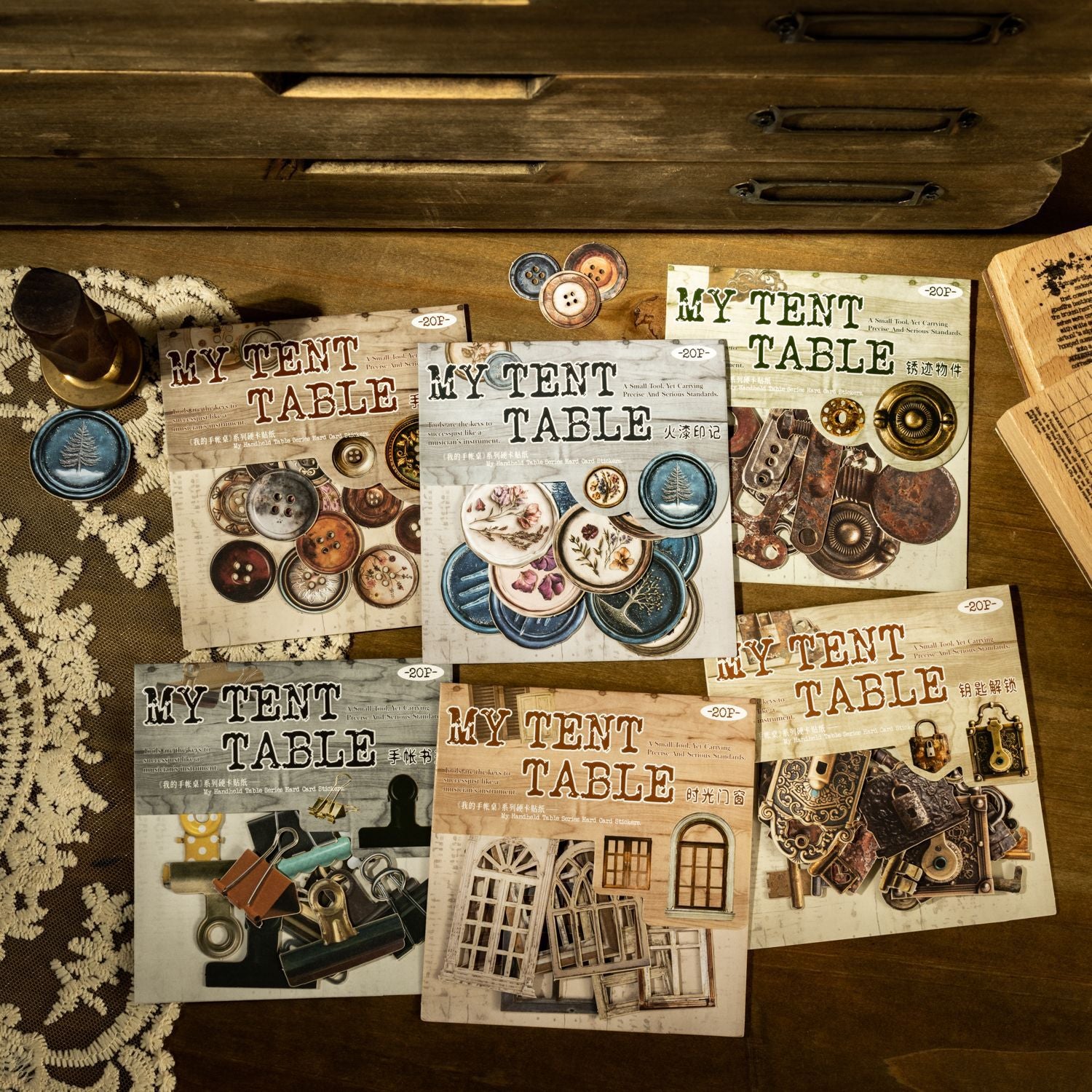 20 Pcs Retro Object Stickers WDSZZ