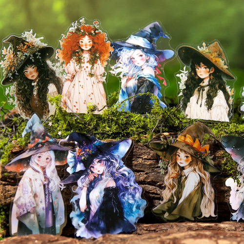10 Pcs Magic Girl PET Stickers MNGSL