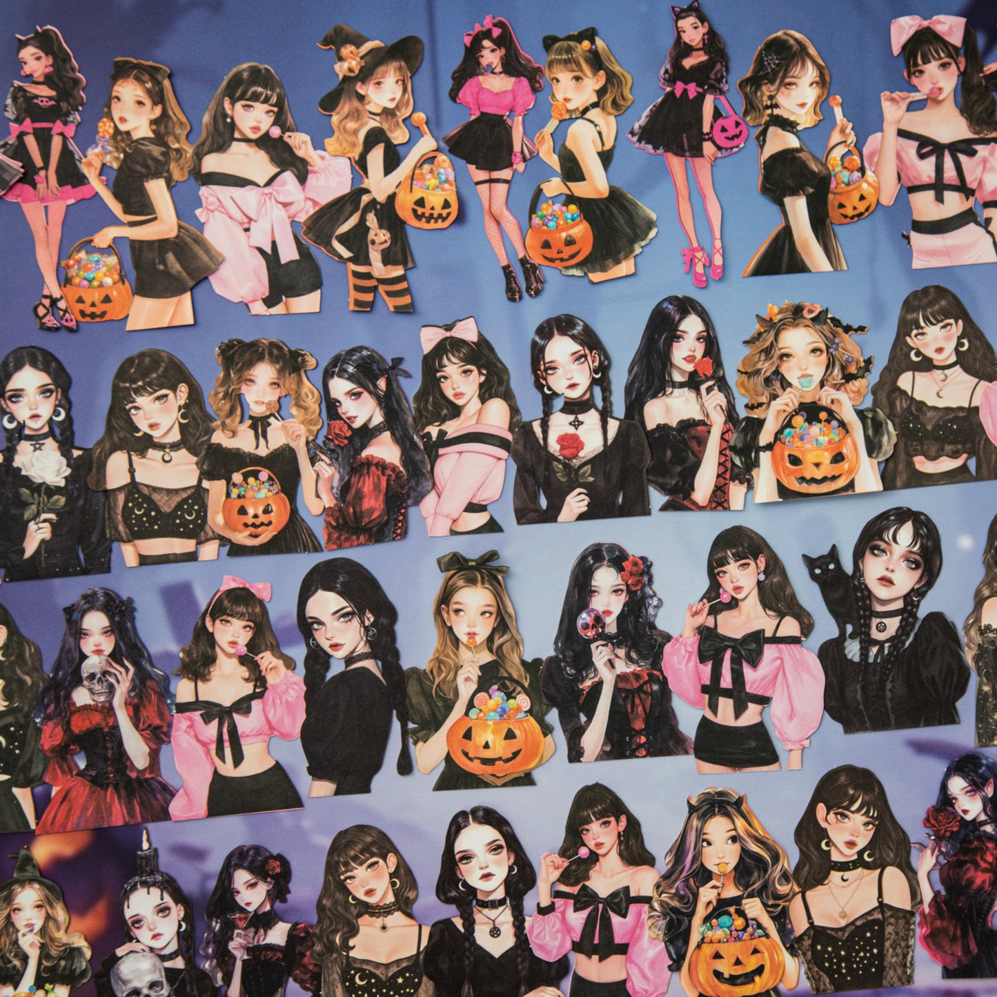 15 Pcs Halloween Party Girl Stickers LNPD