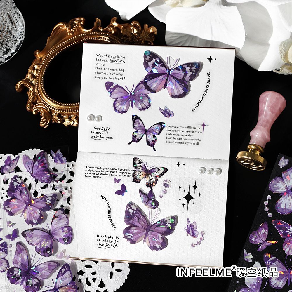 3 Sheets Butterfly PET Stickers DYPQ