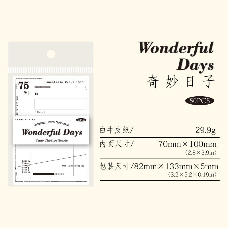 50 Pcs Vintage Notepad Paper SYJC
