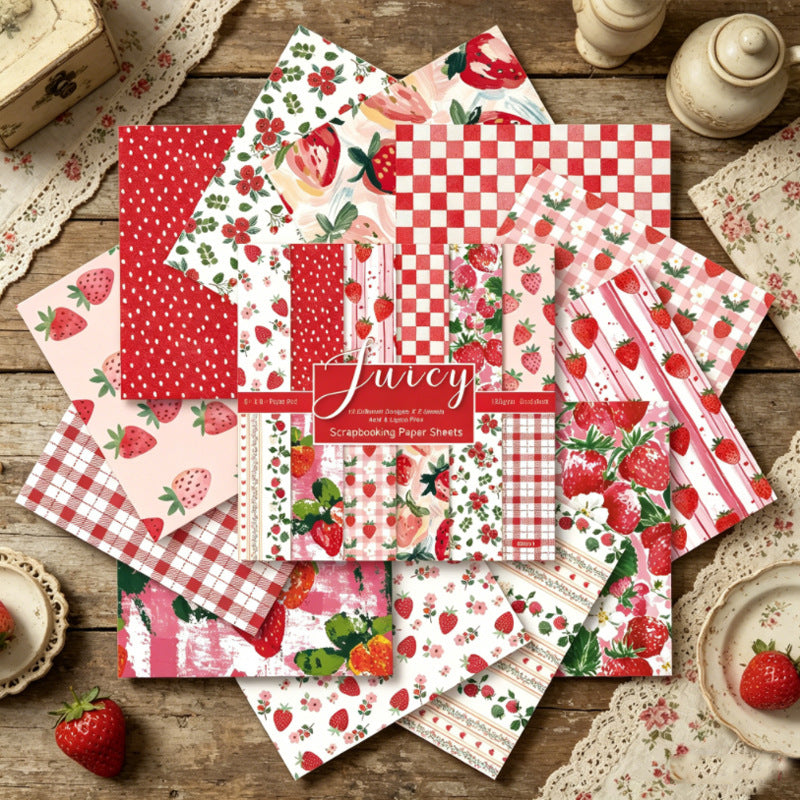 6 inch Strawberry Scrapbook Paper Pad SKP611