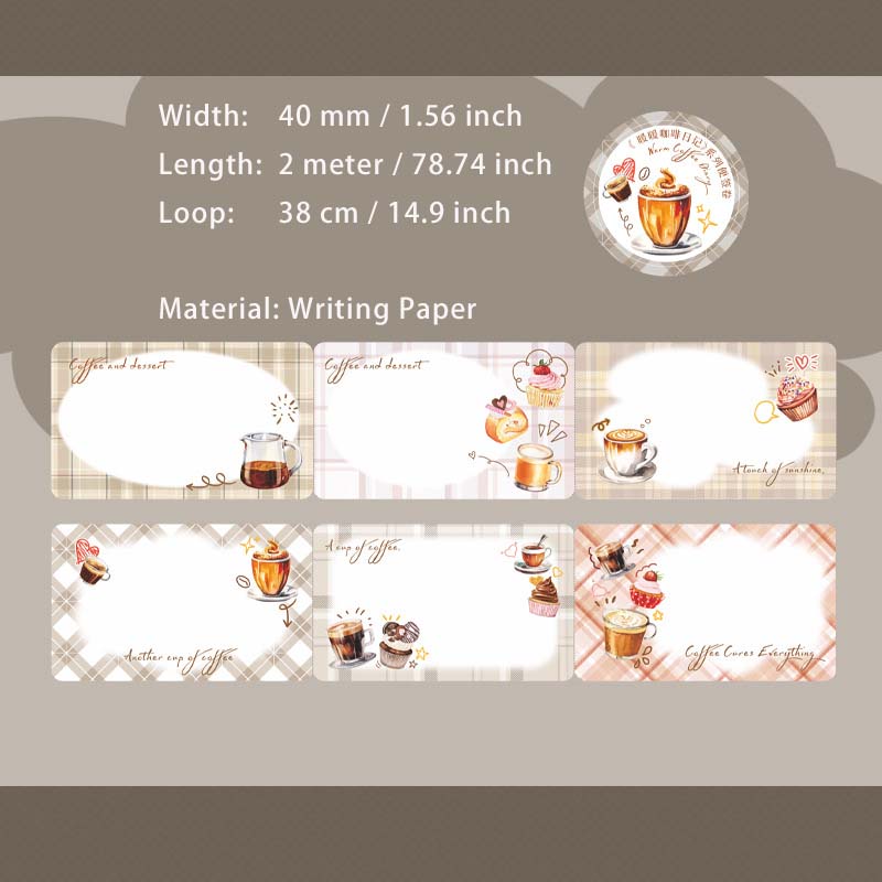 1 Roll Coffee Theme Notepad NNKFRJ