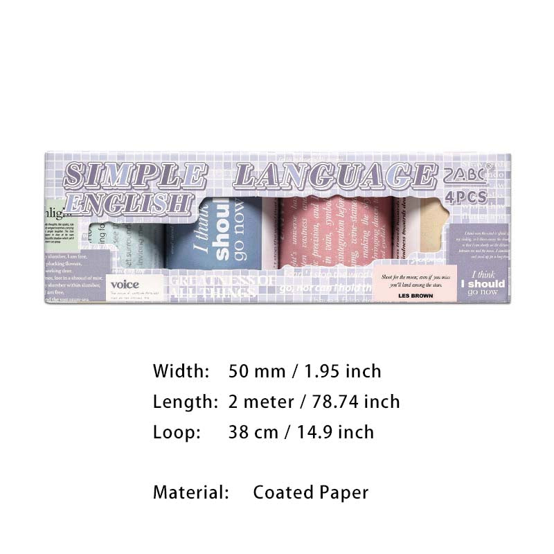 4 Rolls Words Quote Tape Set QYHY