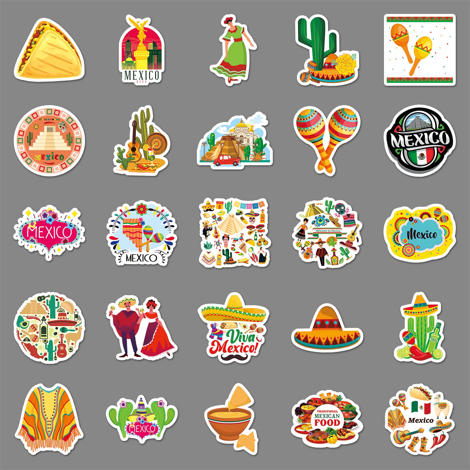 50Pcs Mexico Travel Vinyl Stickers TRV23