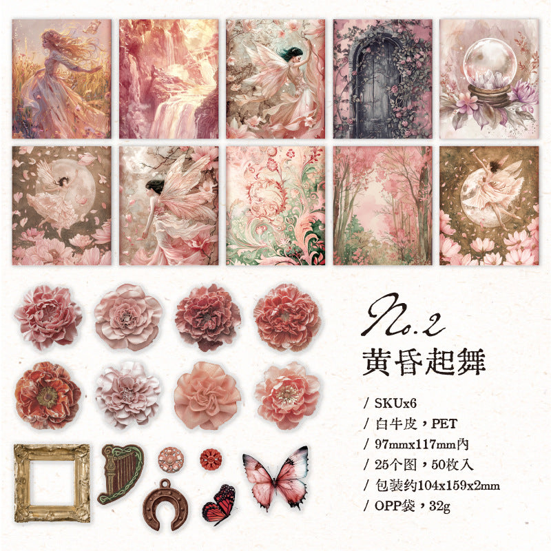 50 Pcs Fantasy Scrapbook Supplies Kit HDQL