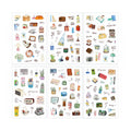 6 Pcs Everyday Journal PET Stickers - Daily Necessities