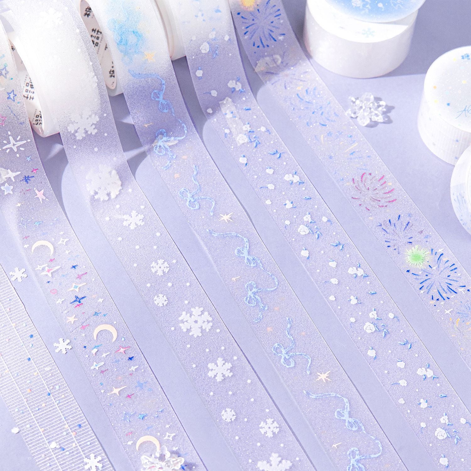1 Roll Snowflake Firework PET Tape BZMJ