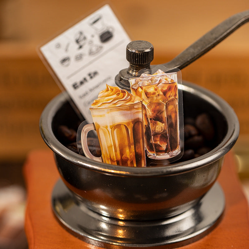 30 Pcs Coffee PET Stickers BKKF
