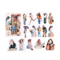 30 Pcs Korean Watercolor Fashion Girl PET Stickers KXSKC