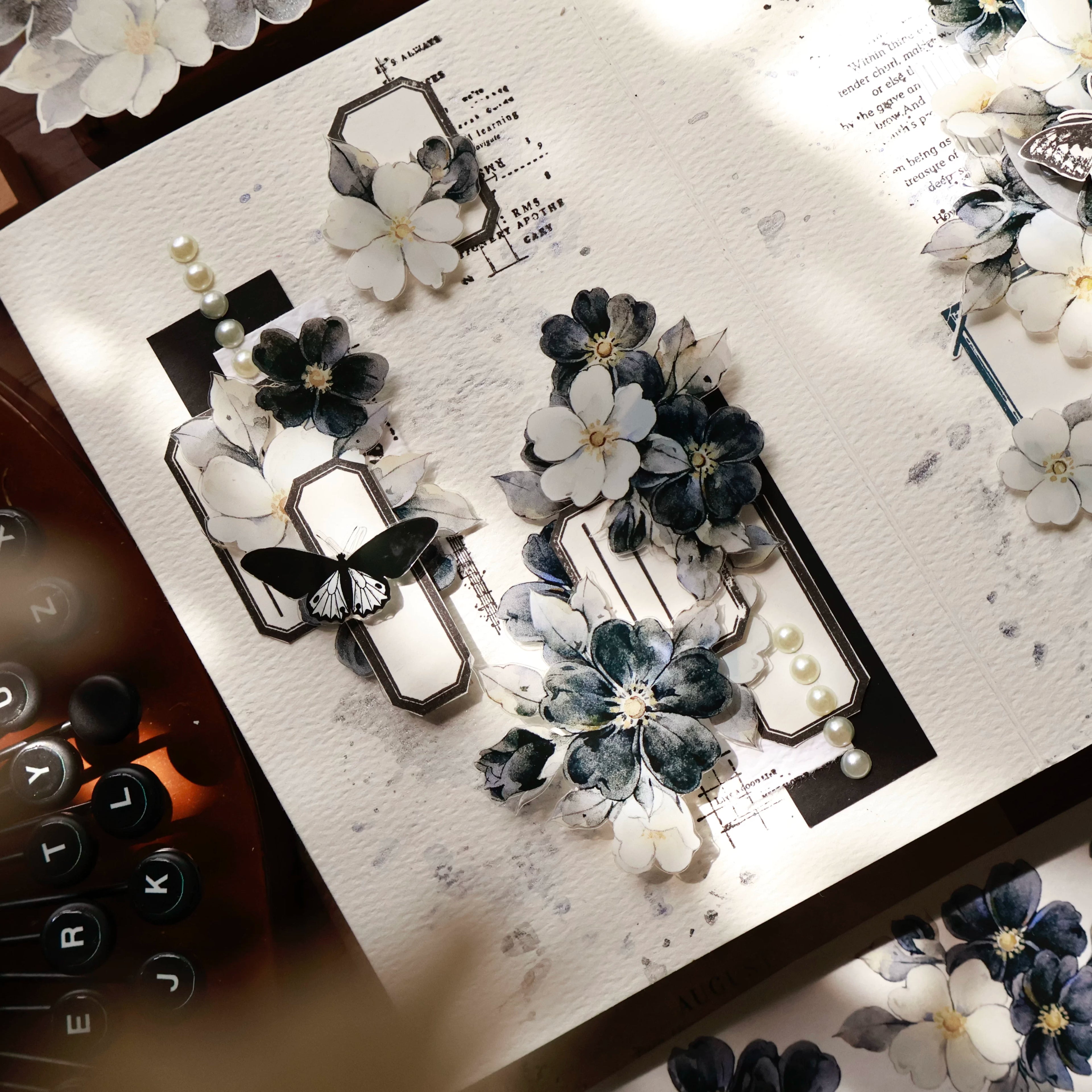 Floral Decorative Tape Rolls- Monochrome Monologue