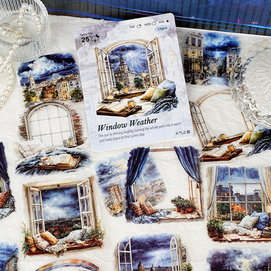 15 Pcs Windows PET Stickers TQZC