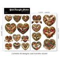 2 Sheets Waterproof Rub on Stickers - Palm Rose