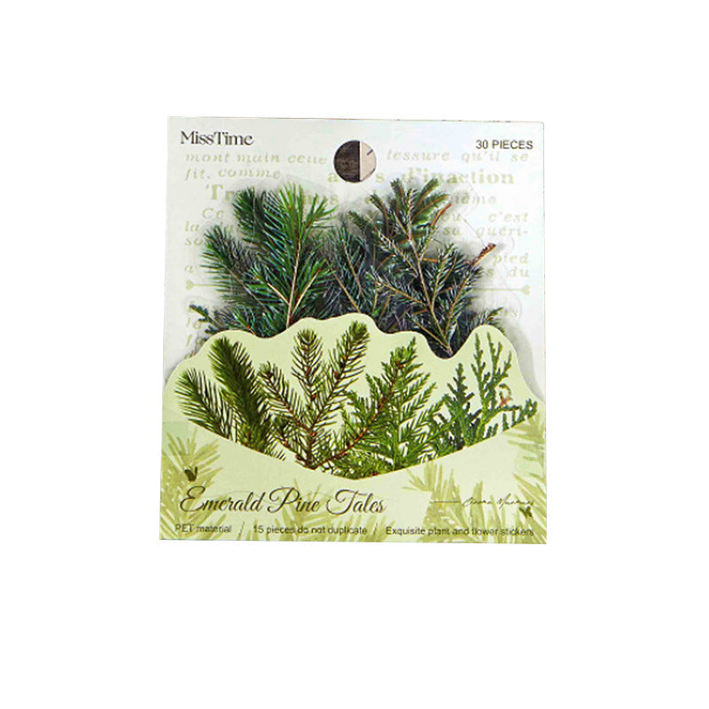 30 Pcs Leaf Flower PET Stickers ZYSJ