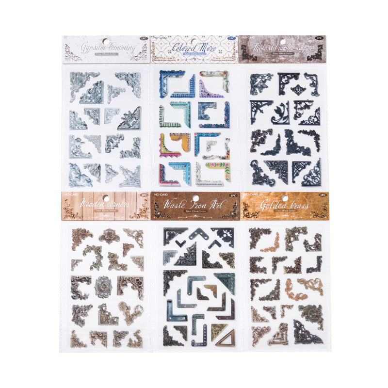 1 Sheet Vintage Epoxy Corner Stickers SGXC