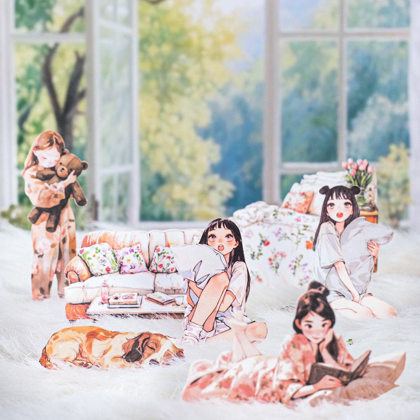 100 Pcs Home Girl PET Stickers TPJH