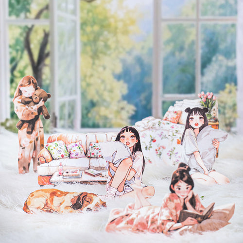 100 Pcs Home Girl PET Stickers TPJH