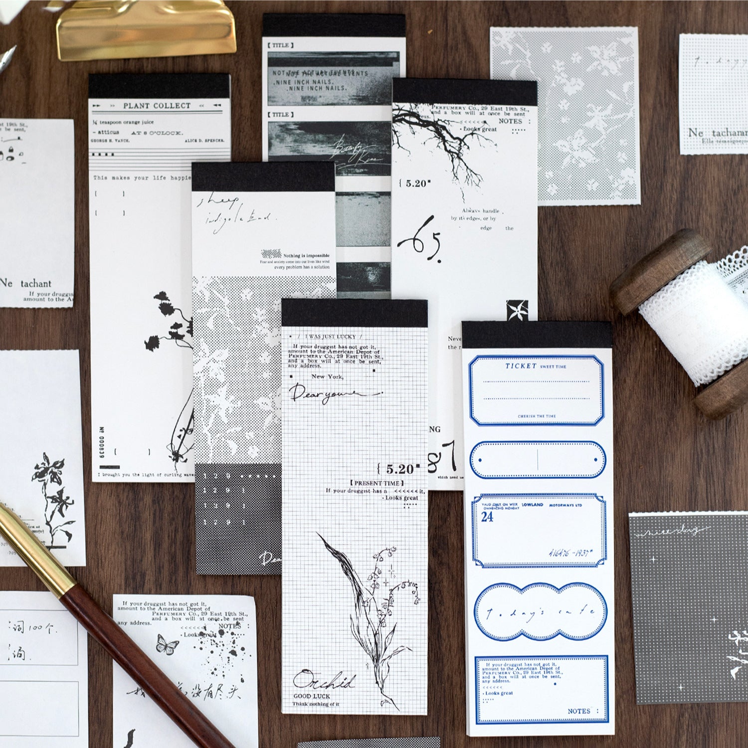 30 Sheets Vintage Notepad LLBJ