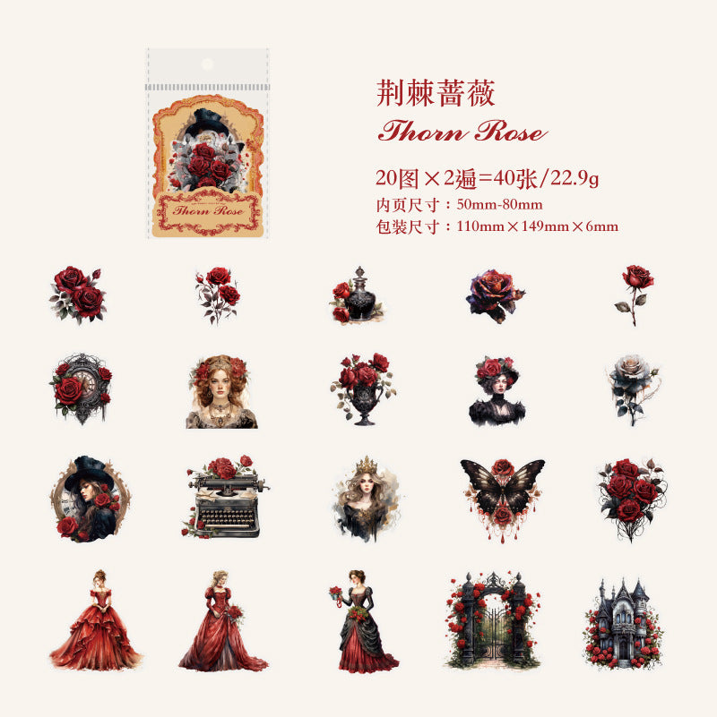 40 Pcs Dark Magic Theme PET Stickers JJZY