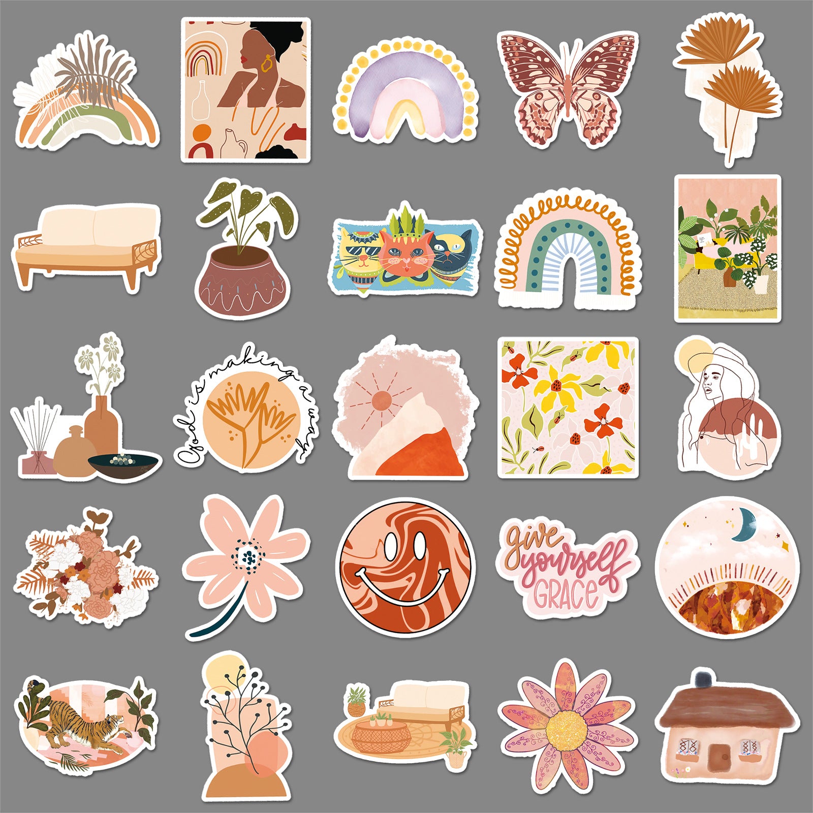 50PCS Boho Waterproof Vinyl Stickers BHO11