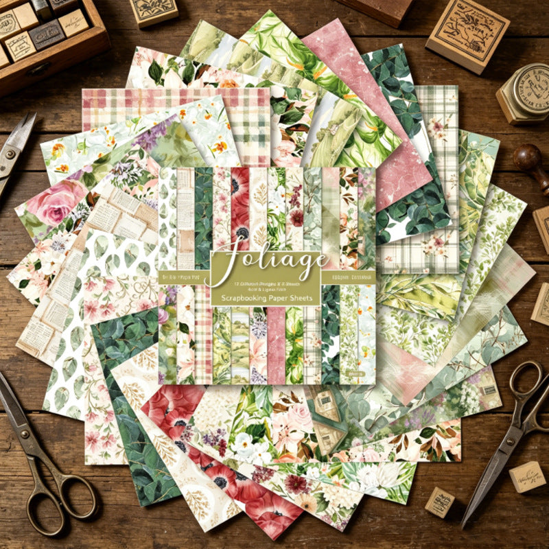 6 inch Gaden Floral Scrapbook Paper Pad SKP613
