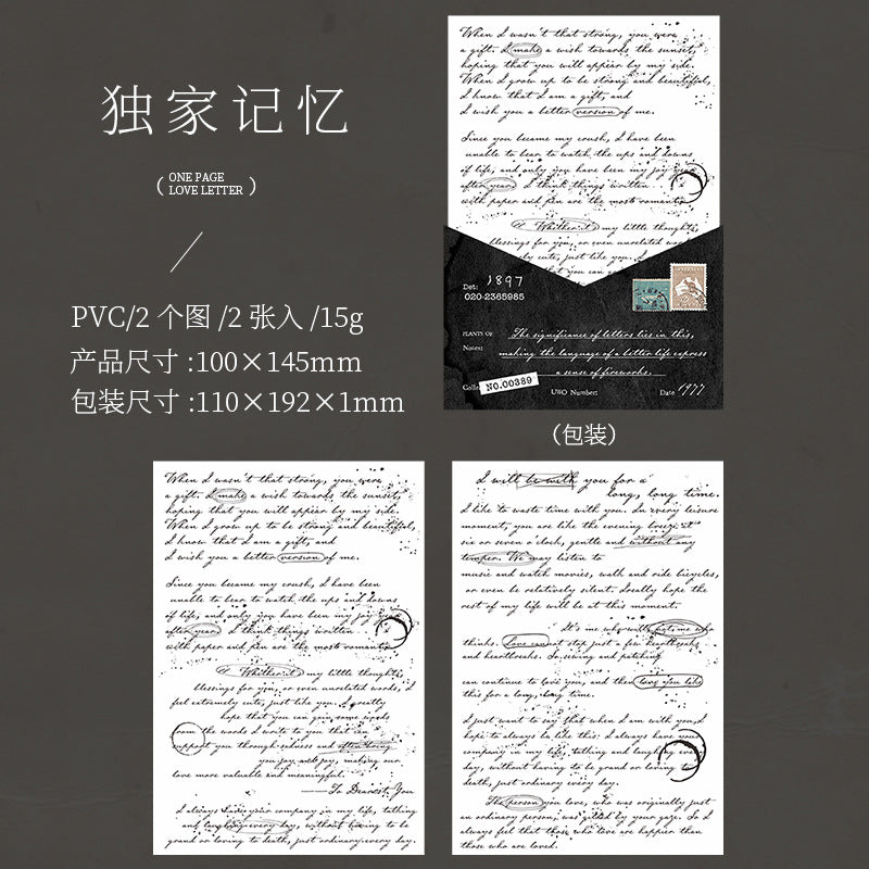 2 Pcs Vintage Transfer Stickers YYQS