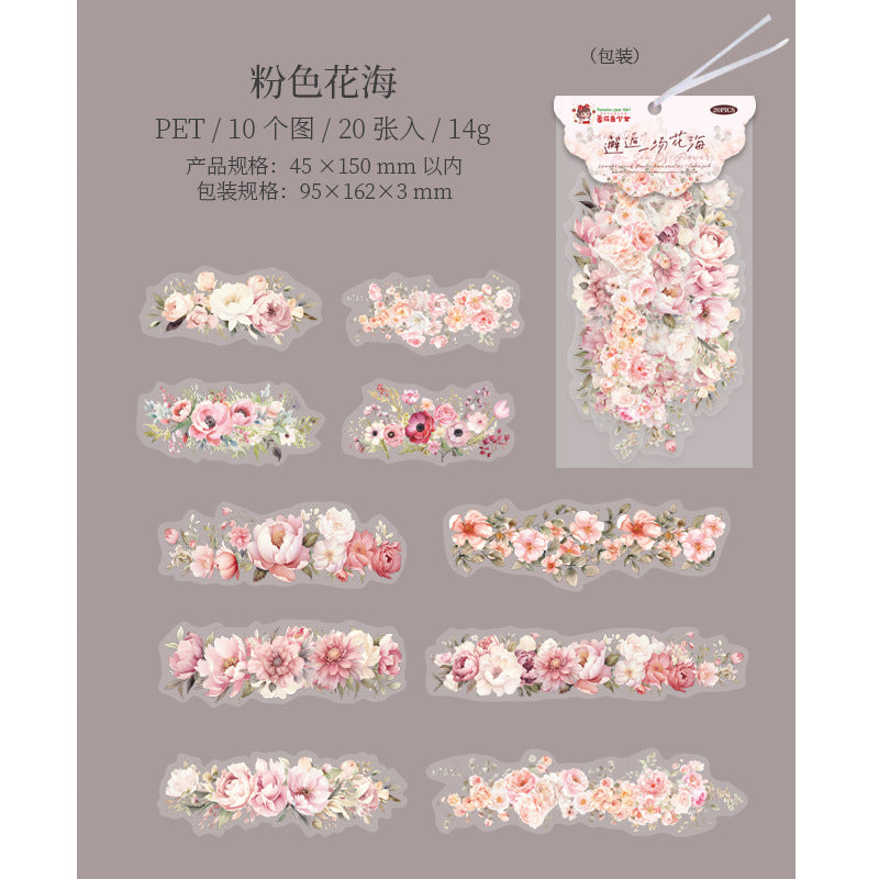 20-Pcs-Flowers-PET-Stickers-XHYCHH