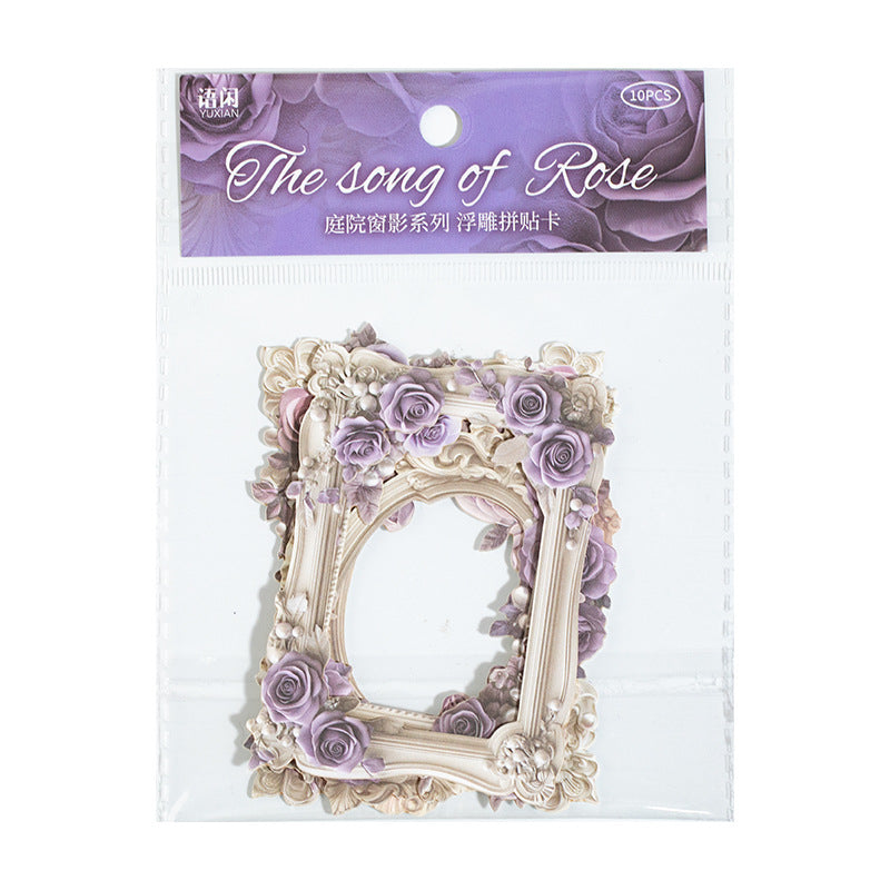 10 Pcs Embossed Window Frame Cardstock Paper TYCY