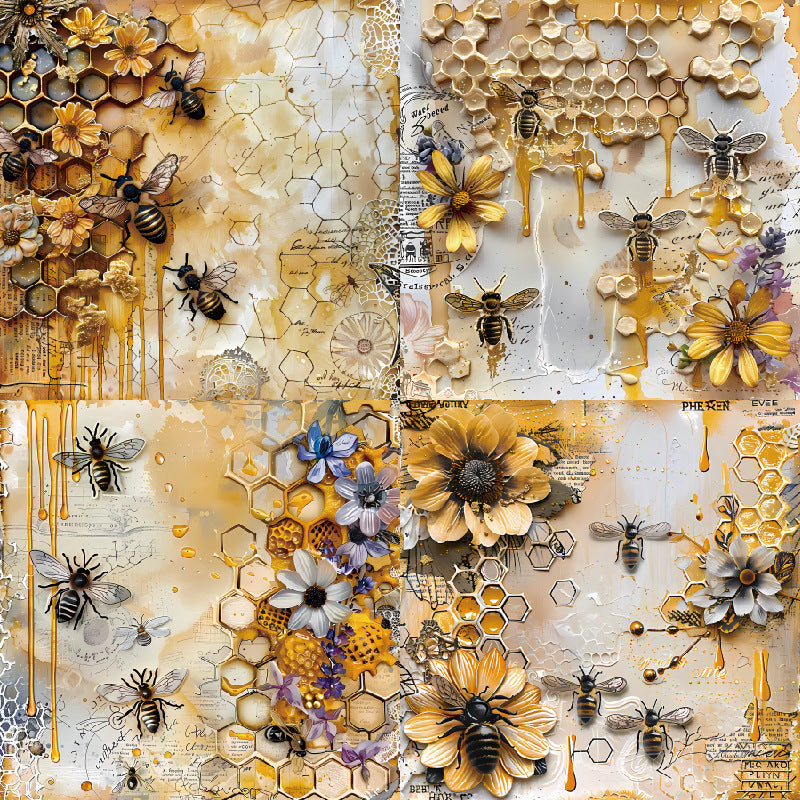 6 inch Honey FLower Scrapbook Paper Pad SKP503