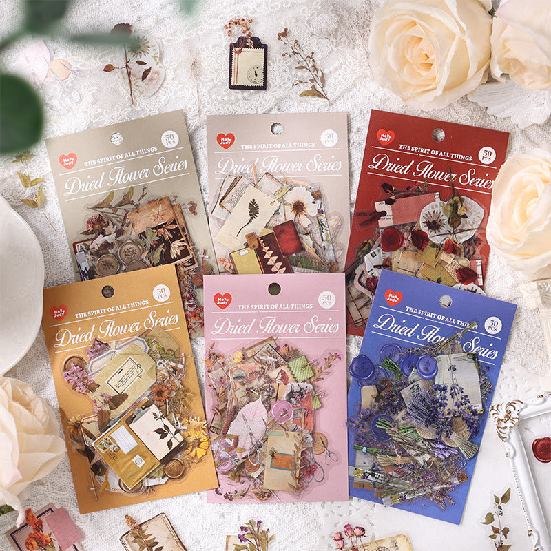 50 Pcs Flowers PET Stickes GHJX