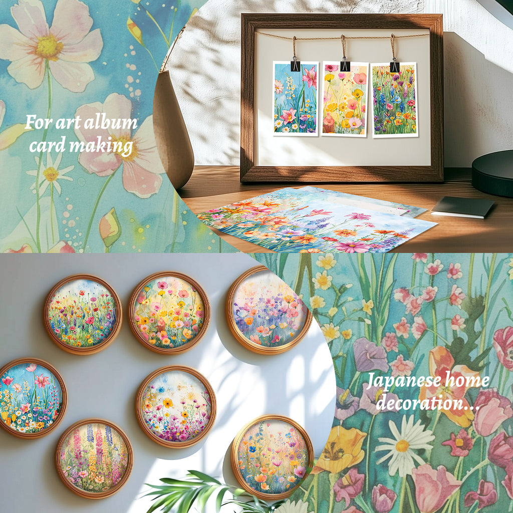 6 inch Watercolor Wildflower Scrapbook Paper Pad PA948