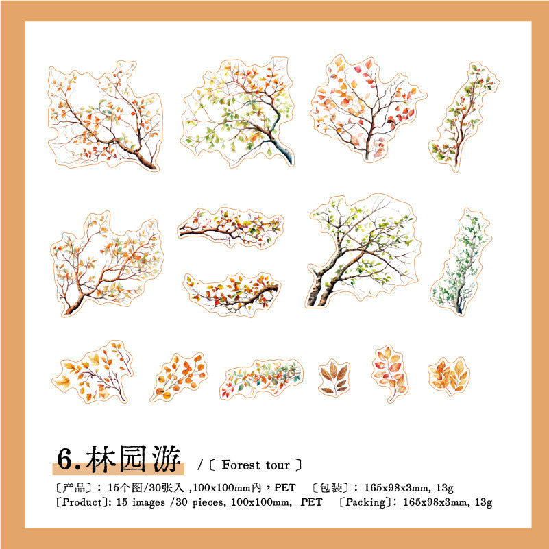 30 Pcs Branches PET Stickers SYZY