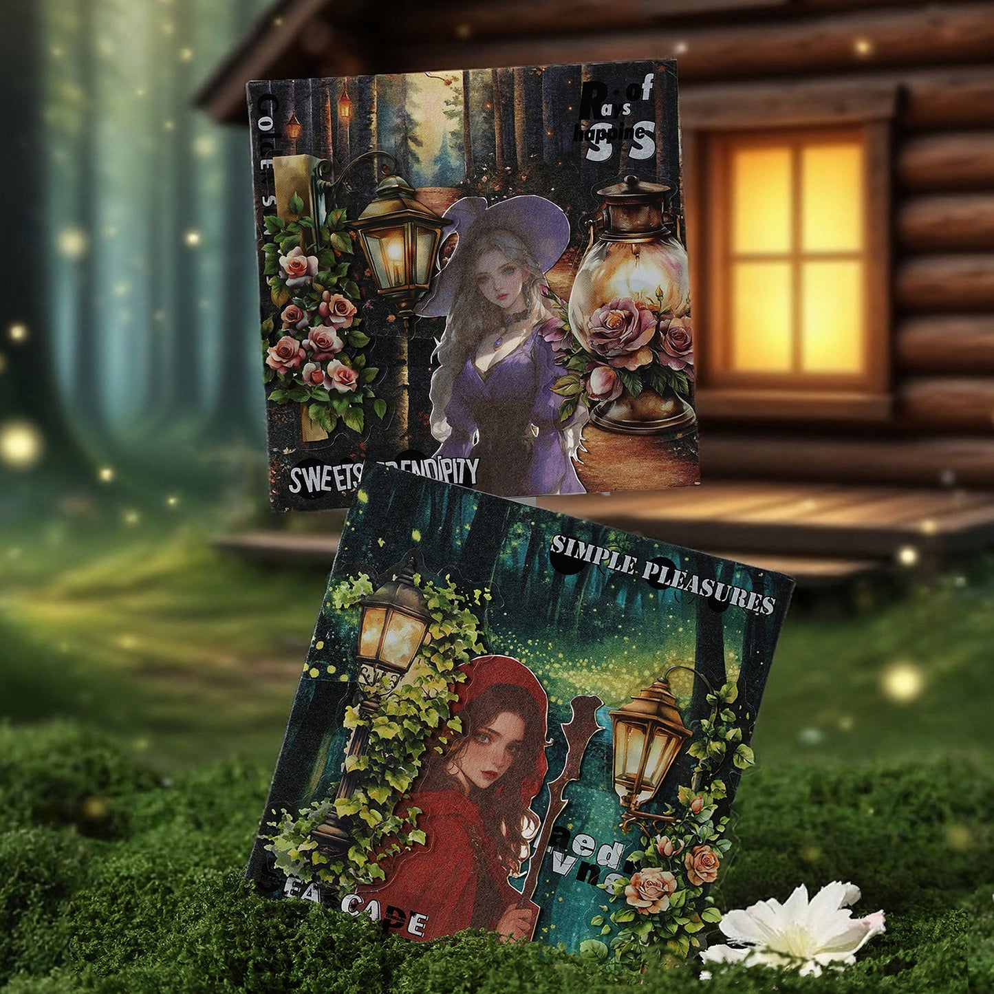 10 Pcs Floral Light PET Stickers DHHJ