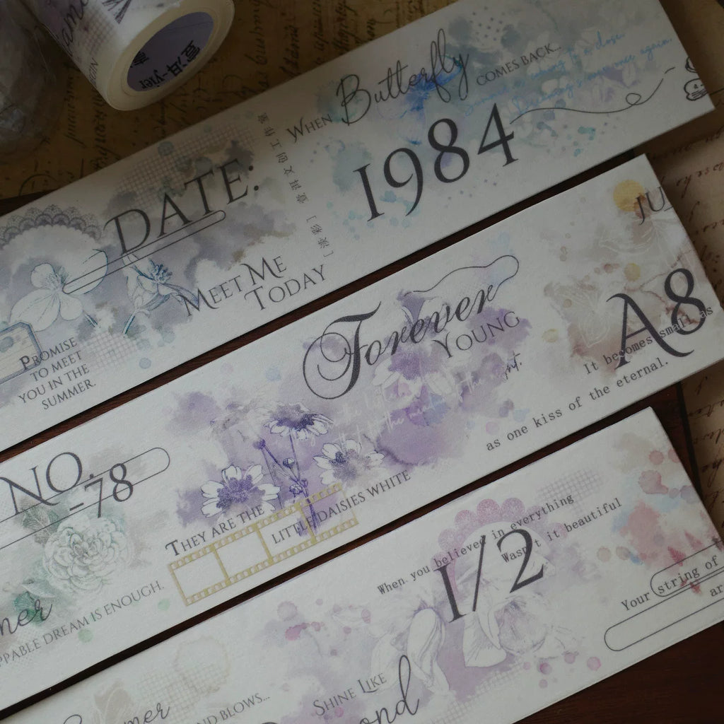 Floral Decorative Tape Rolls- Pastel Film Base