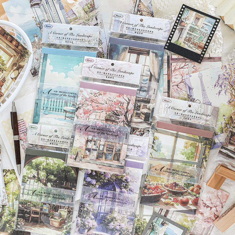 30 Pcs Window Themed  Scrapbook Paper FJYY