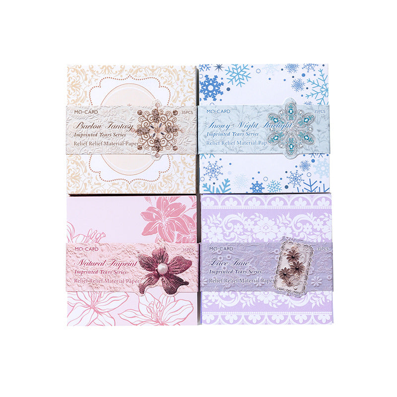 35 Sheets Floral Embossed Paper and  Scrapbook Paper YJSY