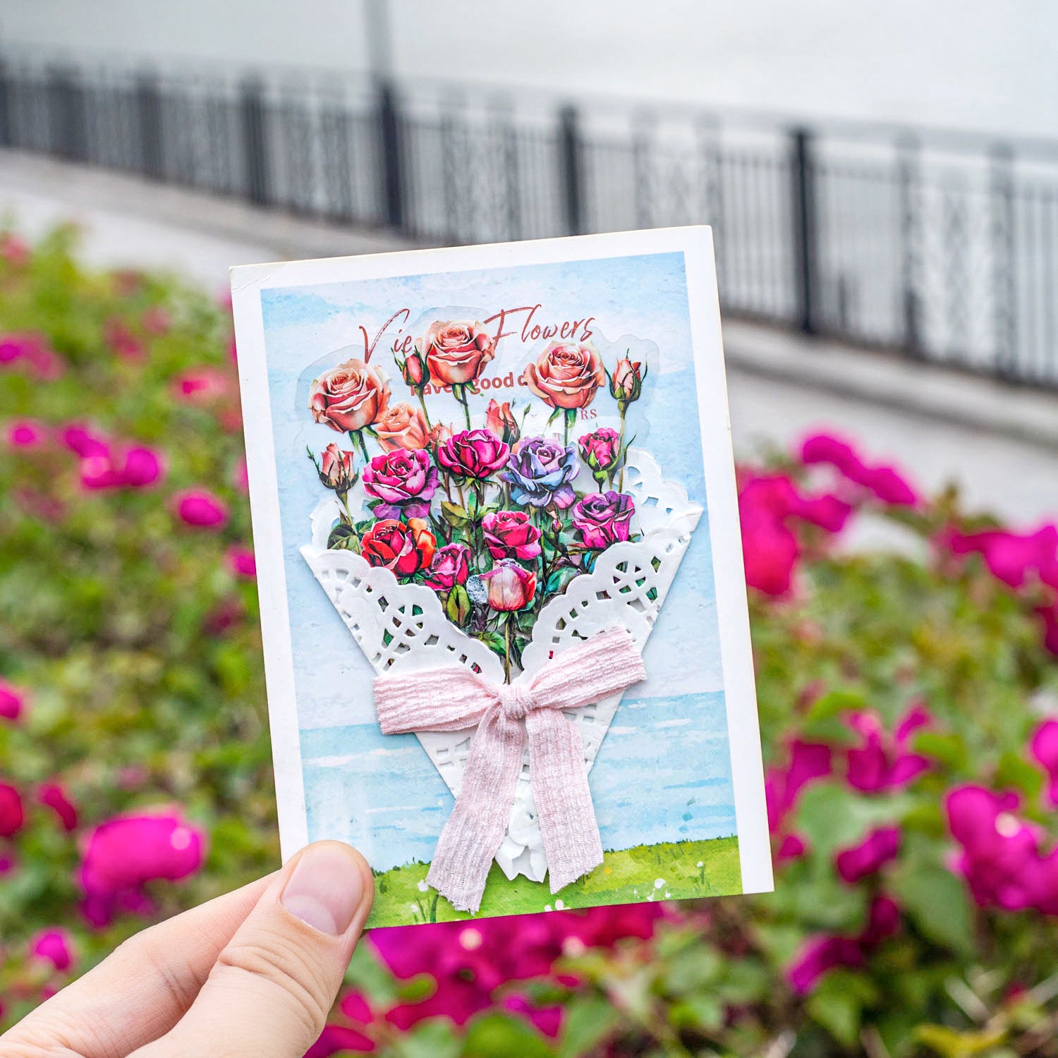 20 Pcs Flower Fence PET Stickers YLKH