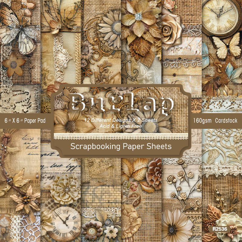 6 inch Burlap Scrapbook Paper Pad SKP536
