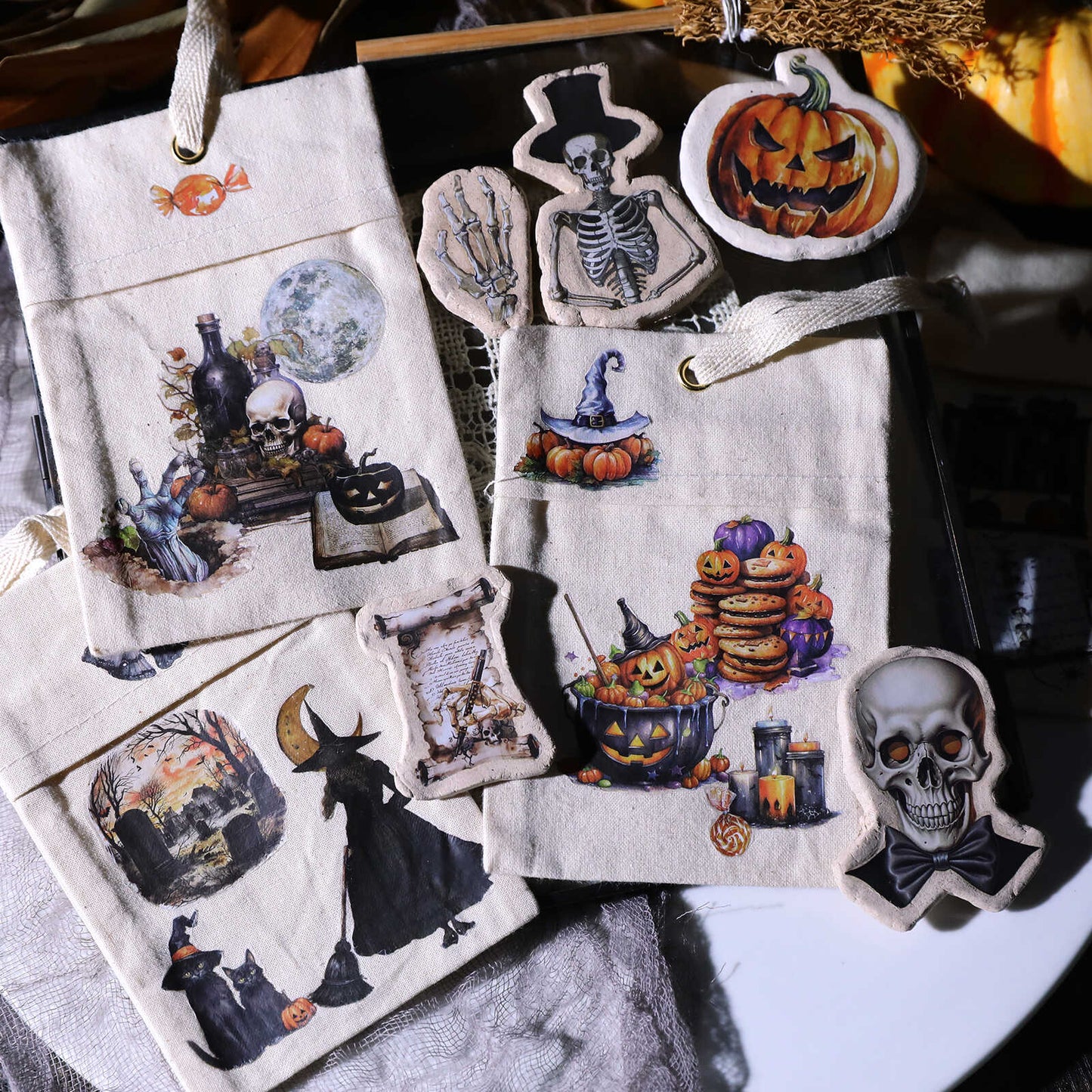 3 Sheet Halloween Rub on Stickers