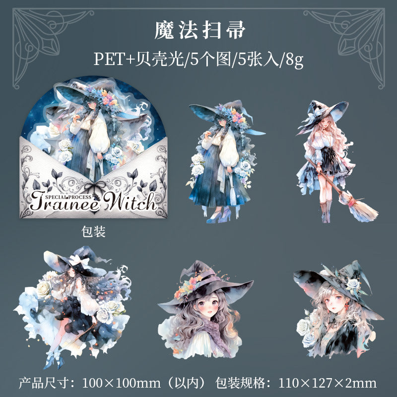 5 Pcs PET Witch Stickes SXNW