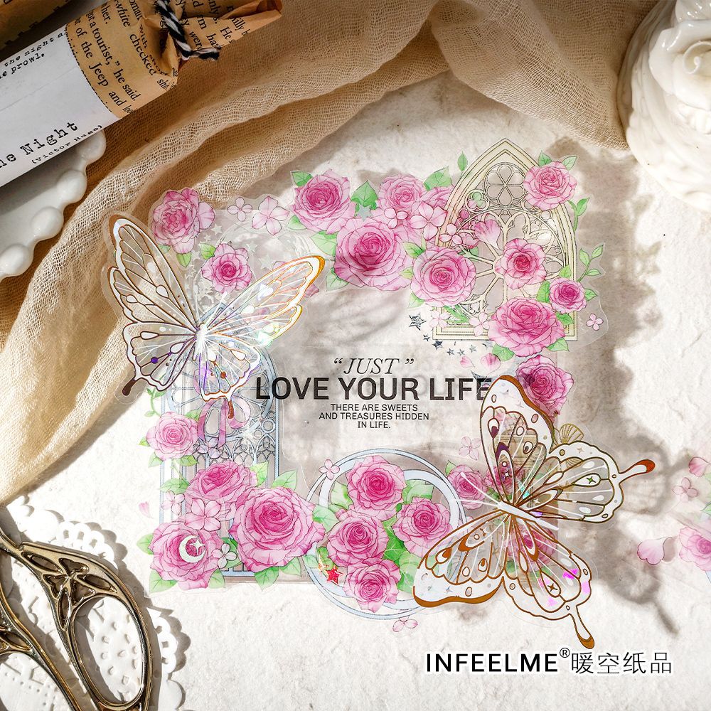 3 Pcs Flowers PET Stickers HJMX