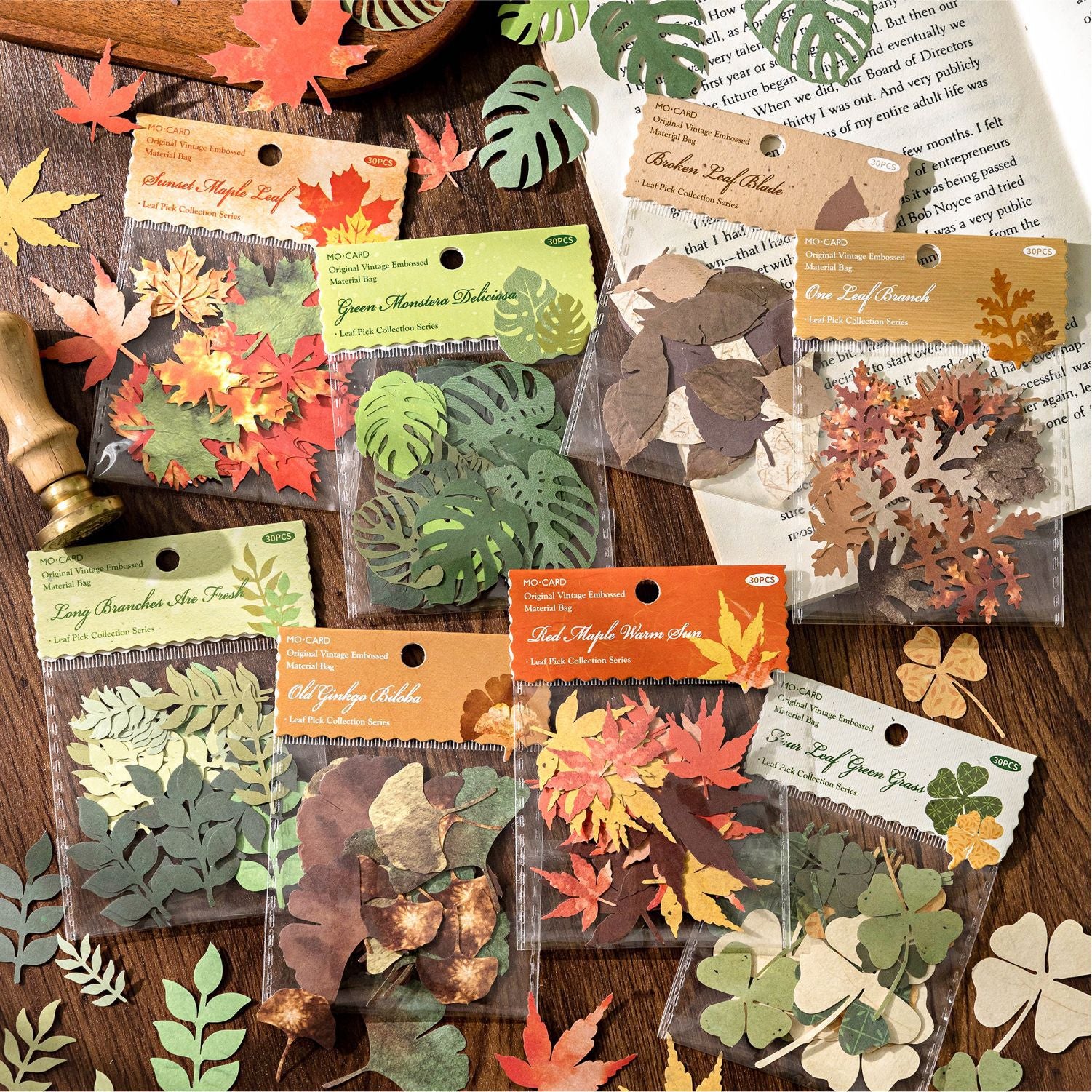 30 Pcs Hollow Cutout Paper Leaf YZSWJ