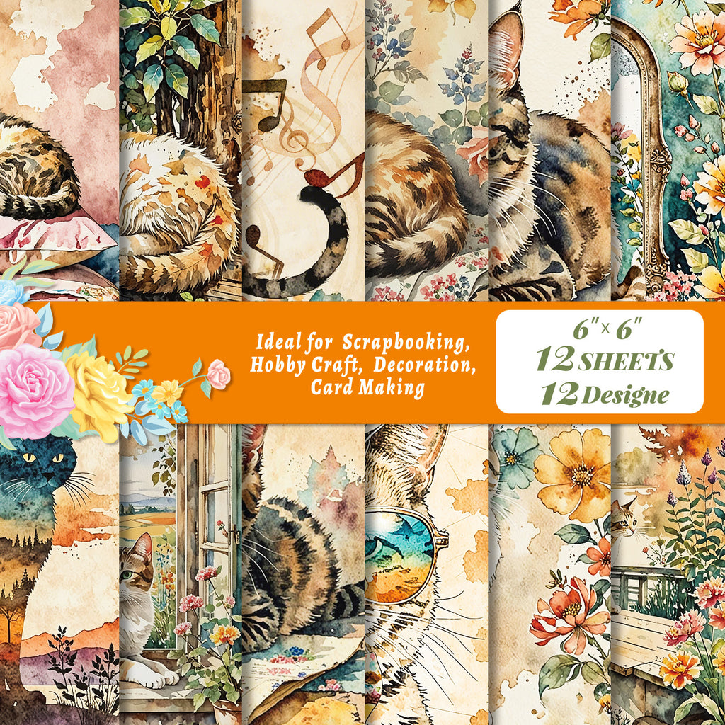 6 inch Cat Scrapbook Paper Pad PA787