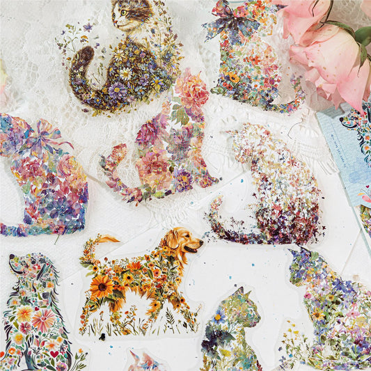 10 Pcs Floral World PET Stickers HHSJ