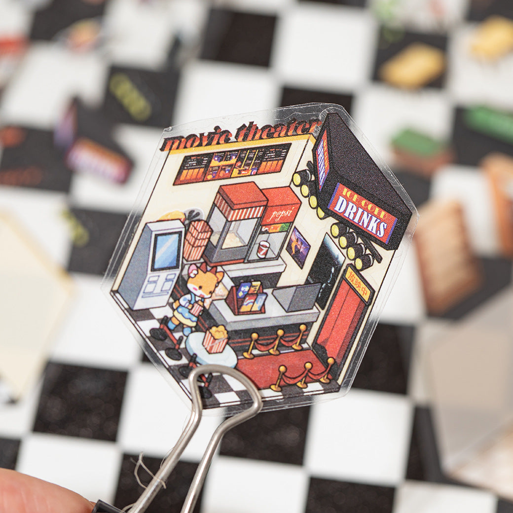 12 Sheets 3D Scene Diy Stickers Book ZXXL