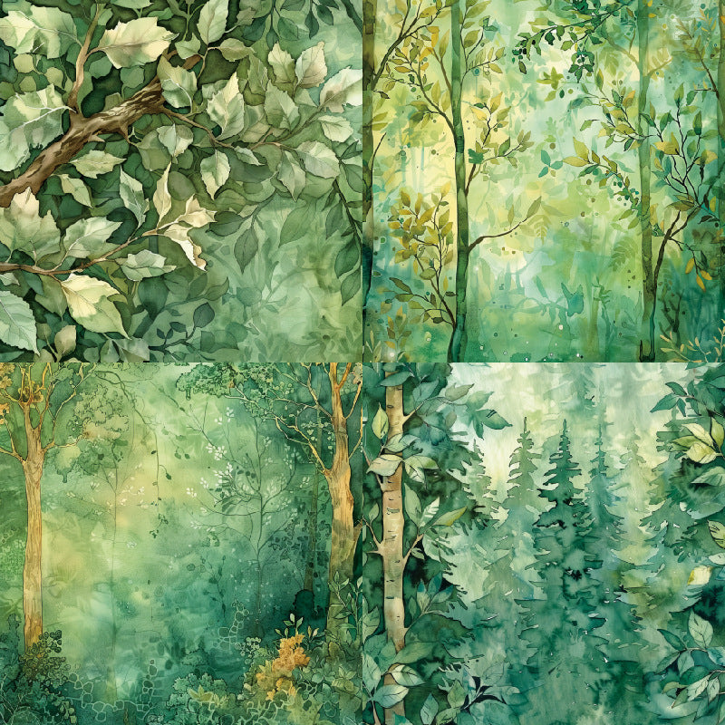 6 inch Green Forest Scrapbook Paper Pad SKP047